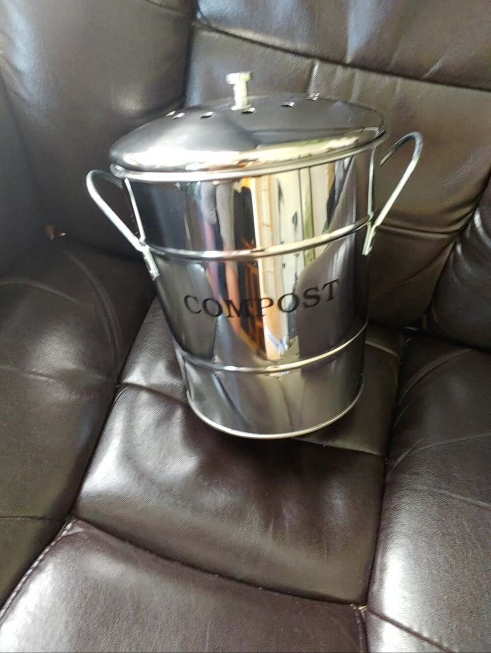 Stainless Steel Compost Bin - Silver